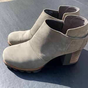 Sorel Addington Strap chunky heel, grey slip on 7